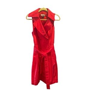 Rickie Freeman Teri Jon Dark Pink Silk Sleeveless Trench Dress Size 14